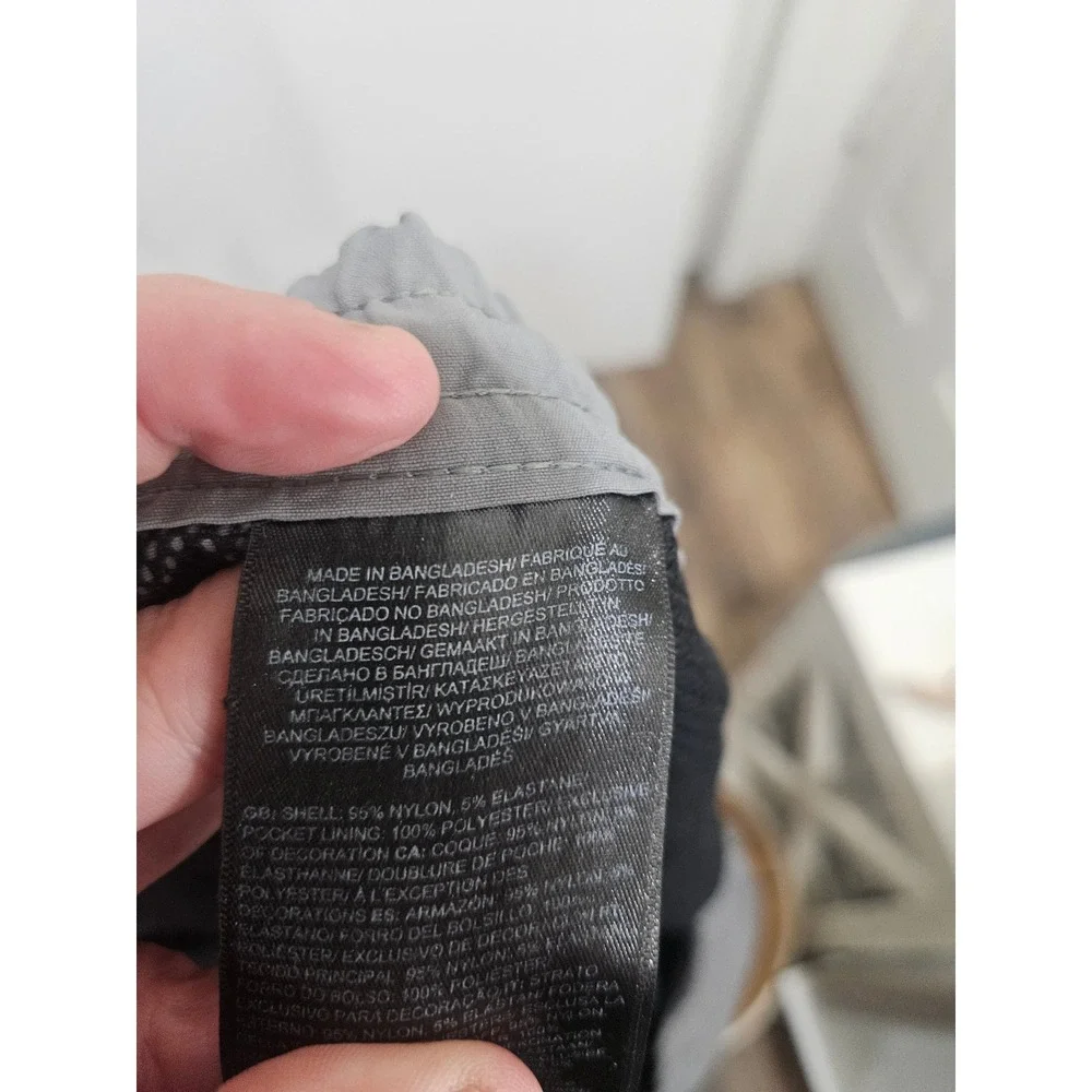 The North Face Mens XXL Gray Black Nylon Cargo Jogger Hiking Pants Drawstring
